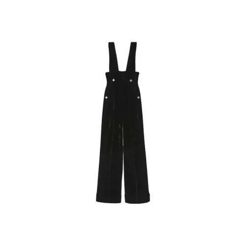 GUCCI Women's Silk Viscose Cuffed Jumpsuit Black