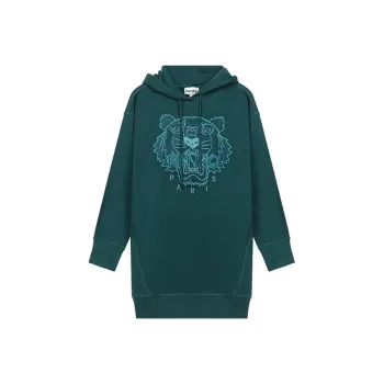 KENZO Long-Sleeved Dresses Women's Water Duck Green