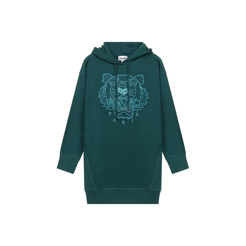 KENZO Long-Sleeved Dresses Women's Water Duck Green-0