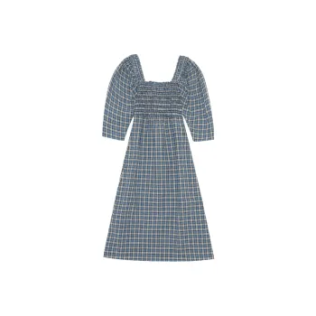 GANNI Long Sleeved Dresses Women's Blue