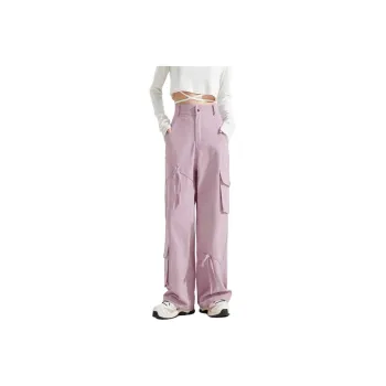 Tonlion Cargo Pants Women's Gray Pink