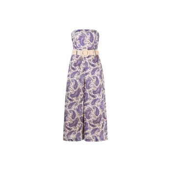 Zimmermann Paisley-print Strapless Jumpsuit