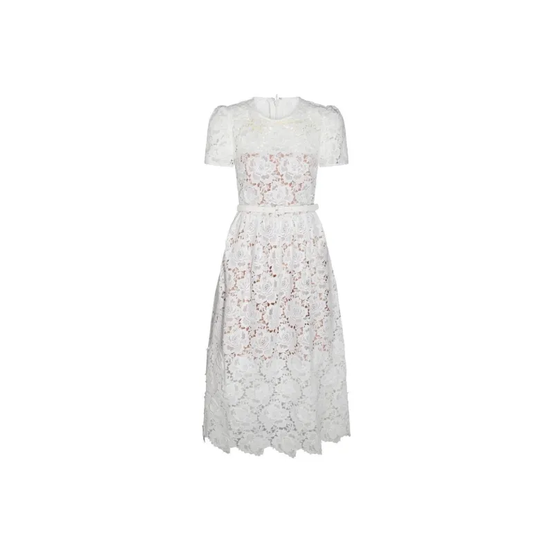 Self portrait Floral Lace Midi Dress-0