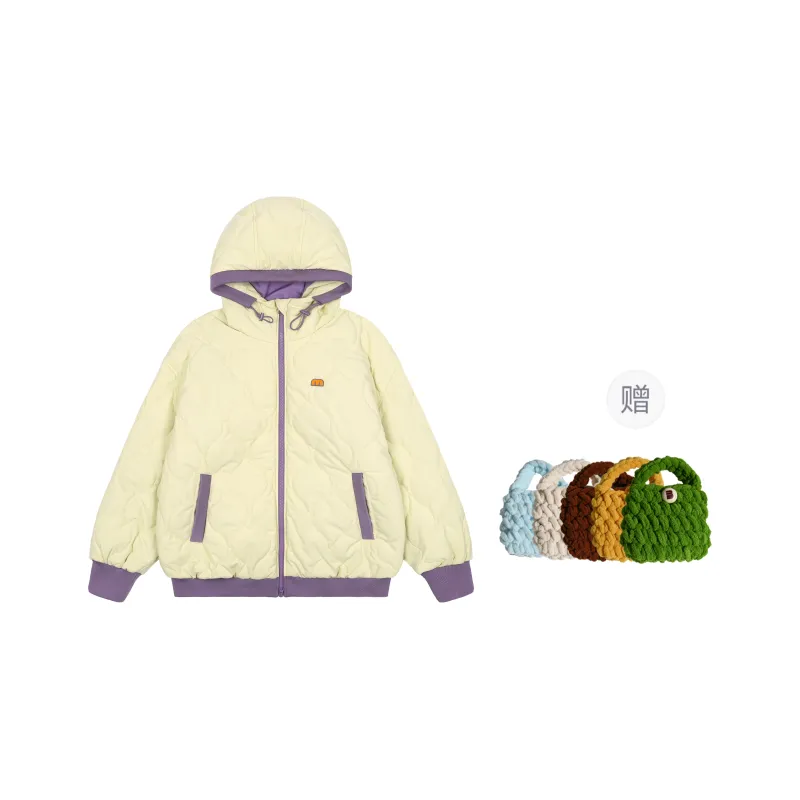 Madgood Puffer Jackets Unisex Beige Yellow Comes With Earphone Case-0