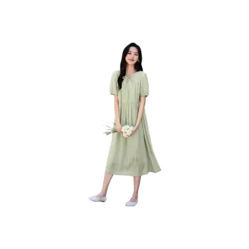 Mo Han Yi Mei Short Sleeved Dress Women's Green