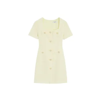Bebe SS24 Short Sleeved Dress Women's Yellow
