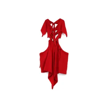 Yohji Yamamoto Short Sleeved Dress Women's Red