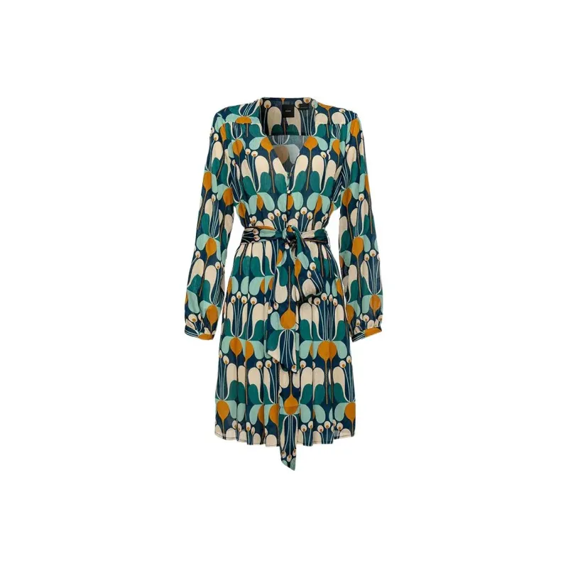 PINKO FW22 Long Sleeved Dress Women's Green-0