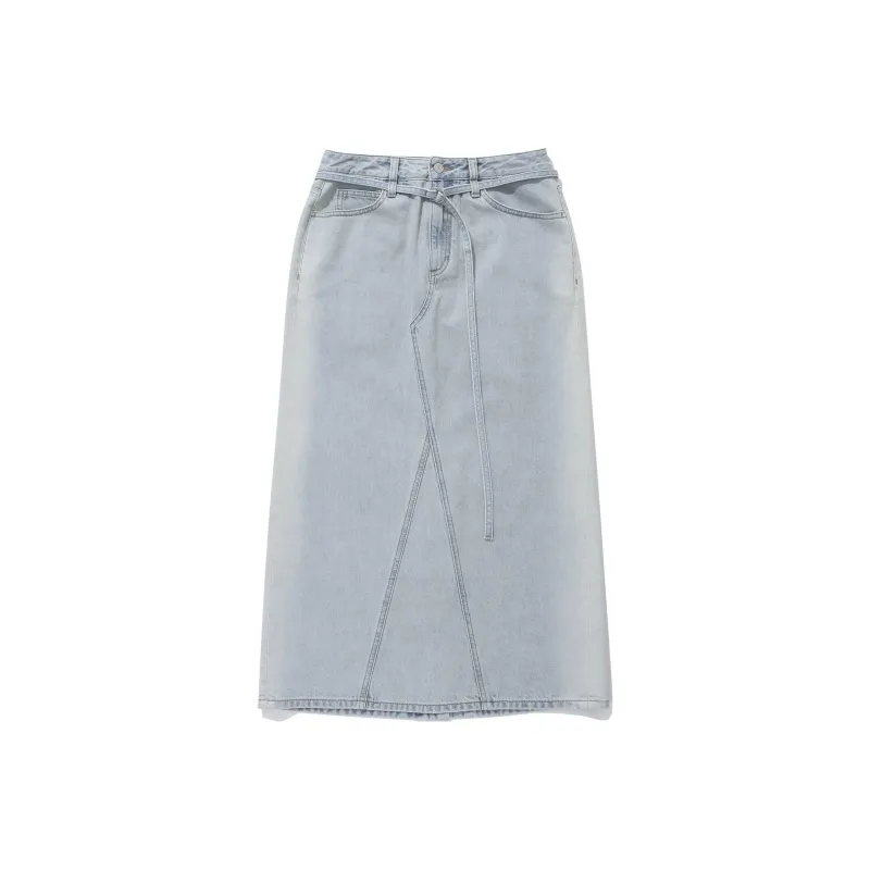 COVERNAT SS24 Denim Long Skirts Women's Light Blue-0
