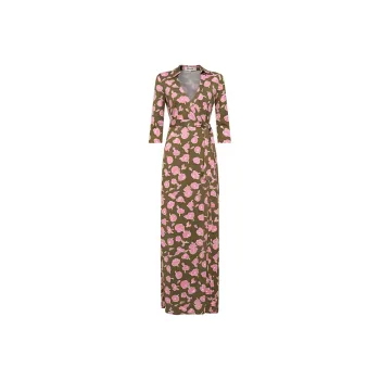 DVF Diane Von Furstenberg SS24 Long Sleeved Dresses Women's Brown