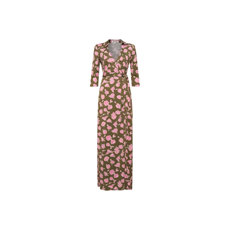 DVF Diane Von Furstenberg SS24 Long Sleeved Dress Women's Brown-0