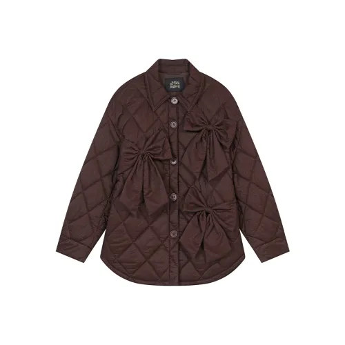 ELF SACK Puffer Jacket Women's Shimmering Red Coffee