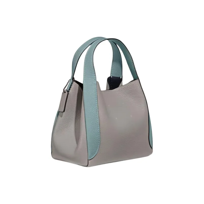 COACH Hadley Leather Basket Bag Handbag Crossbody Bag Small Size Women's Aqua Blue With Gray-1