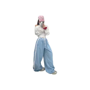 Flowers In Water Casual Pants Women's Light Blue