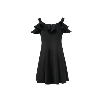 LOFT SHINE A-Line Skirt Dress Black