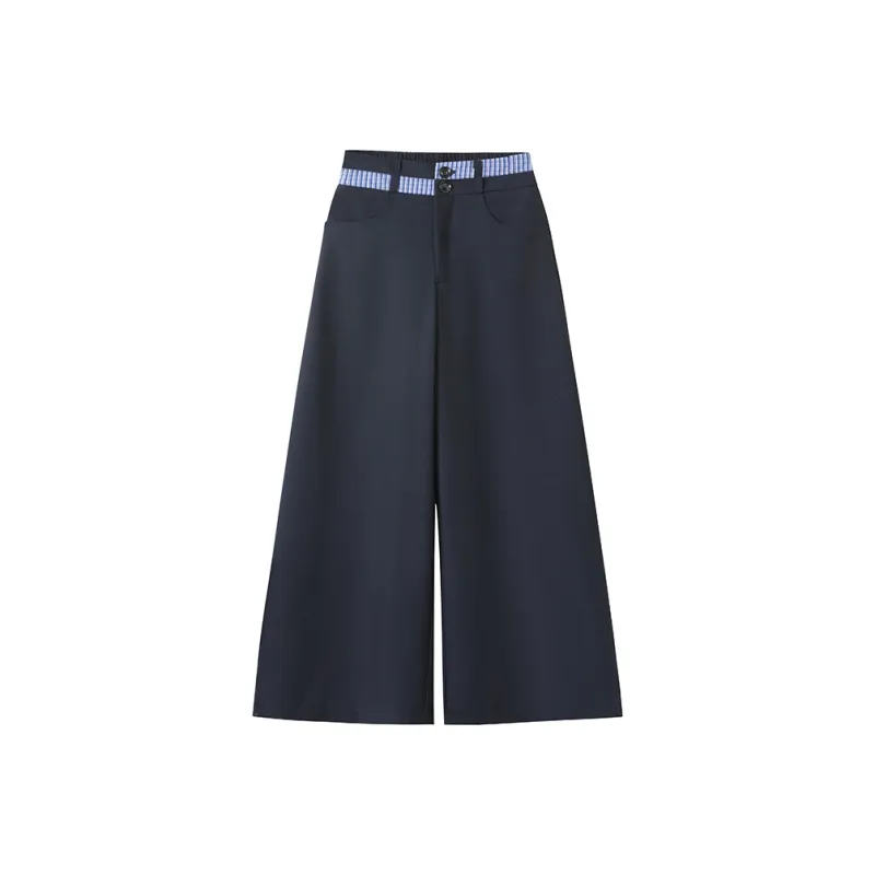OURUOKE Casual Pants Women's Navy Blue-0