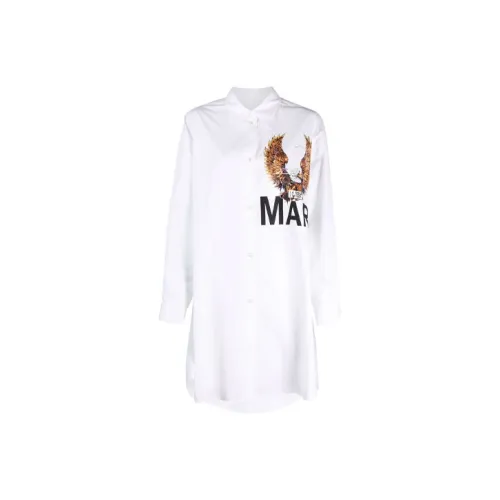 Dickies Construct logo-patch faux-shearling jacket Long-Sleeved Dresses Women's White