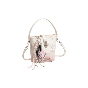 OCTSUI PU Bucket Bag, Shoulder Bag, Crossbody Bag, Handbag Regular Women's Ecru