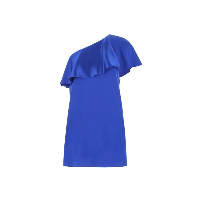 SAINT LAURENT One Shoulder Straight Hem Mini Dress-0