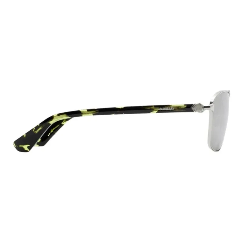 Burberry Metal Rectangular Sunglasses Women's Silver-2