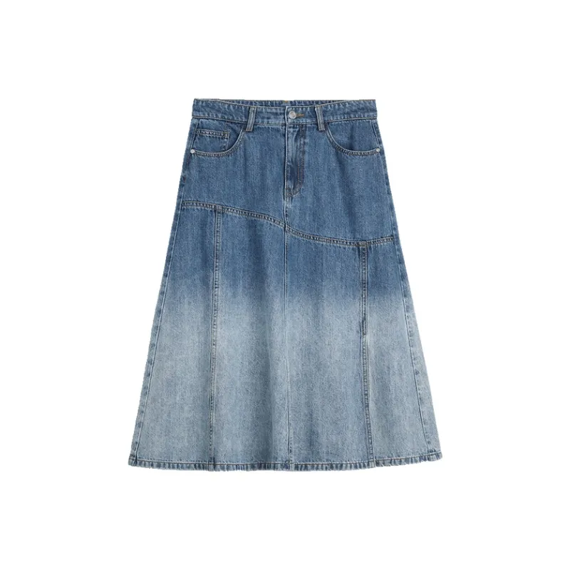 ELLE Denim Long Skirts Women's Blue-0