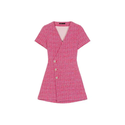 Maje Short Sleeved Dress Women
s Rose Red