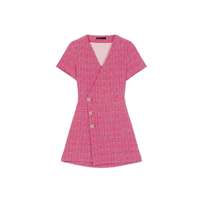Maje Short Sleeved Dress Women's Rose Red-0