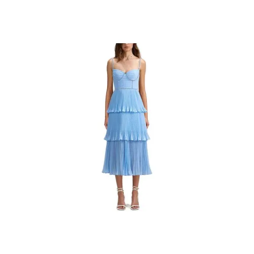 Self portrait Slip Dresses Women's Misty Blue