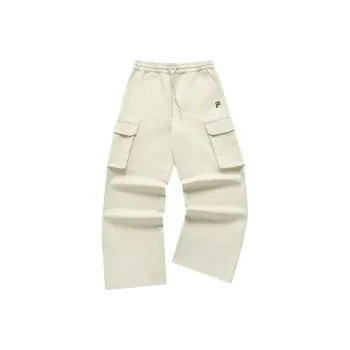 FILA FUSION Knitted Sports Pants Women's Heather Gray Light Khaki