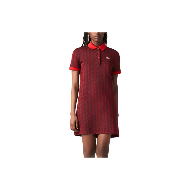 LACOSTE SS22 Dress Women's Dark Red-0