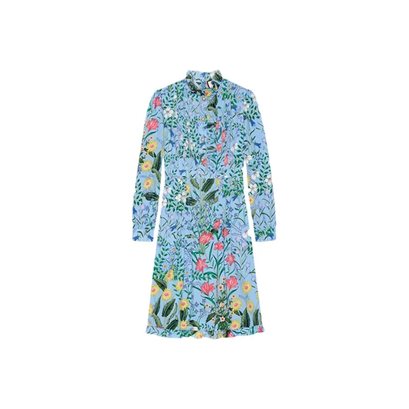 GUCCI SS20 Long-Sleeved Dresses Women's Light Blue-0