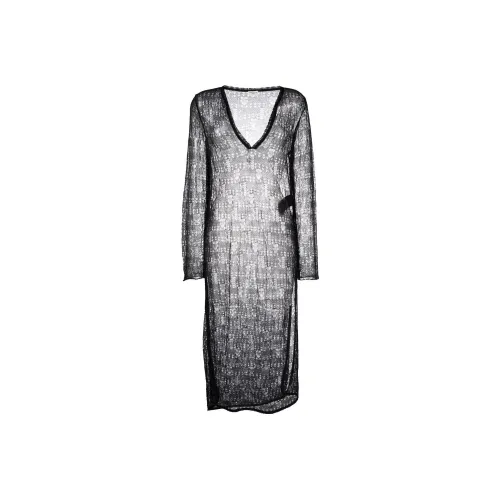 SAINT LAURENT V-Neck Long-Sleeved Dress