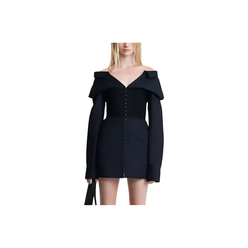 DION LEE Long-Sleeved Dresses Women's Black-0
