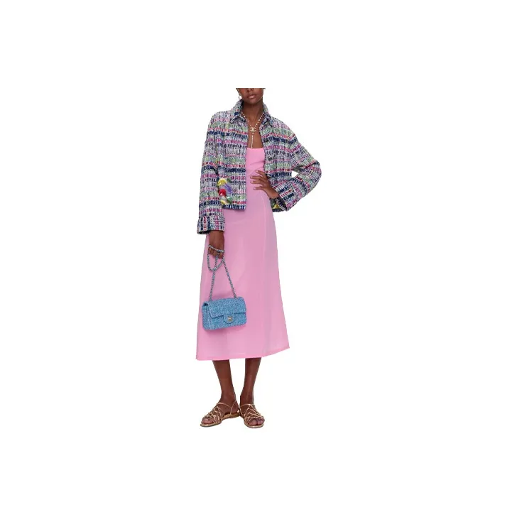 CHANEL Long-Sleeved Dresses Women's Pink-0