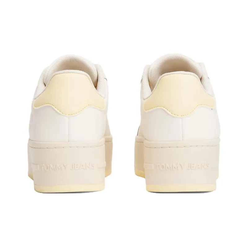Tommy Hilfiger Trainers Low Top Skateboard Shoes Women's Beige Yellow-4