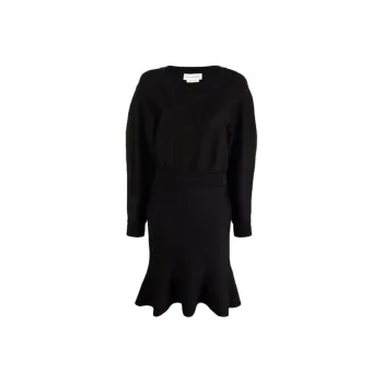 Alexander McQueen Long Sleeved Dresses Women's Black