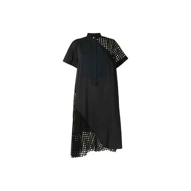 Sacai Short-Sleeved Dresses Women's Black-0