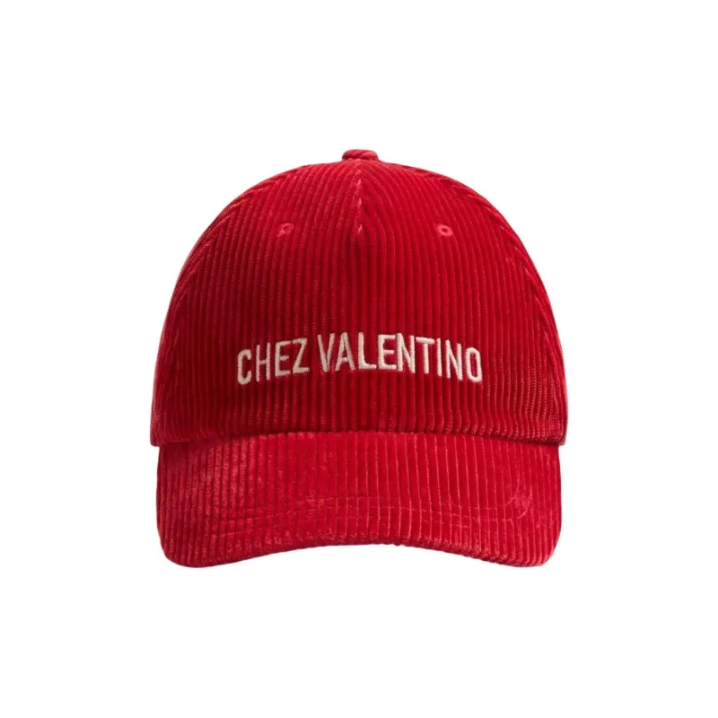 Valentino Cotton Baseball Caps Unisex Red-1