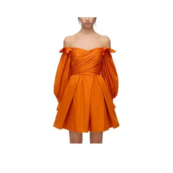 Self-portrait FW21 Long-Sleeved Dresses Women's Papaya Orange