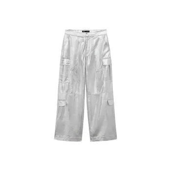 ZARA Cargo Pants Women's Silver