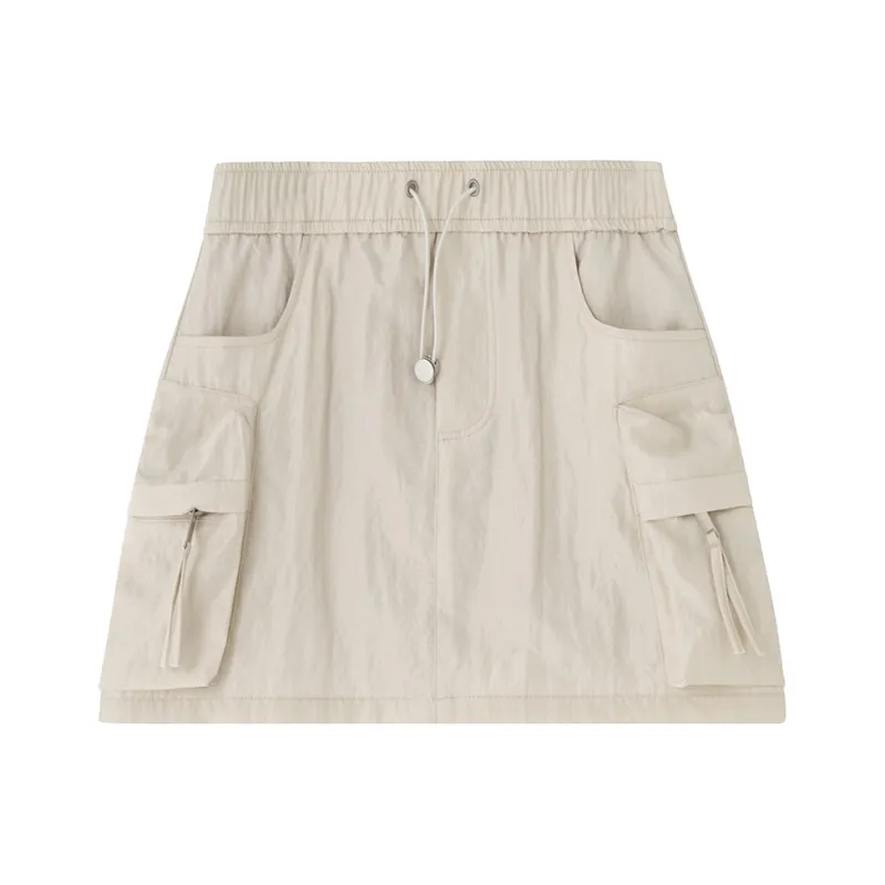 SOON FLOWER Casual Short Skirts Women's Light Sand-0