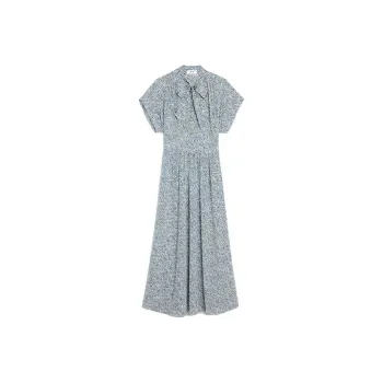 CELINE Short Sleeved Dresses Women's Neon White Blue