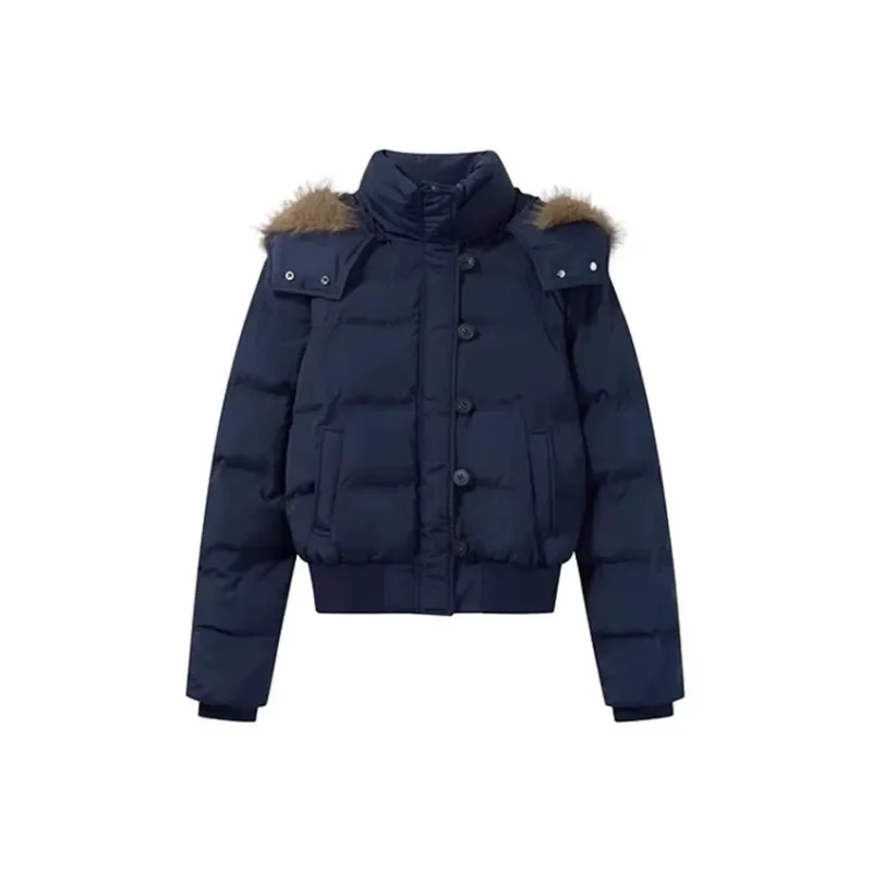 GUOZHEN Puffer Jacket Unisex Navy Blue-2