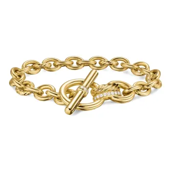 David Yurman 18K Yellow Gold Dy Mercer® Toggle Chain Diamond Bracelet
