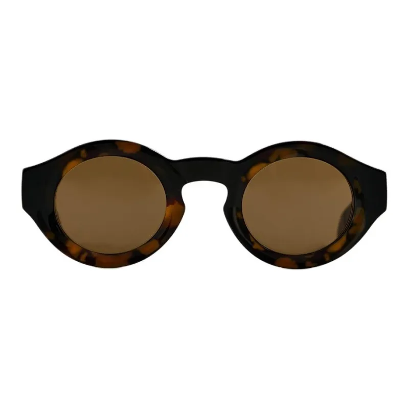 ZARA Acetate Cellulose Triacetate Round Sunglasses Men's Tortoiseshell-1