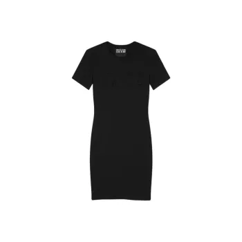 VERSACE JEANS COUTURE Crystal Institutional Logo Mini Dress