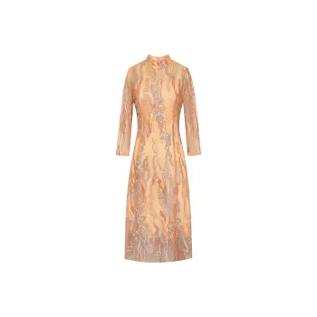 BBLLUUEE Long Sleeved Dress Women's Rimu Orange