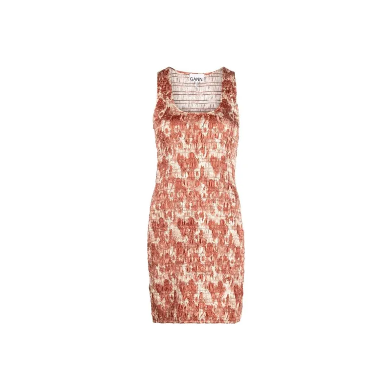 GANNI Sleeveless Dresses Women's Orange-0