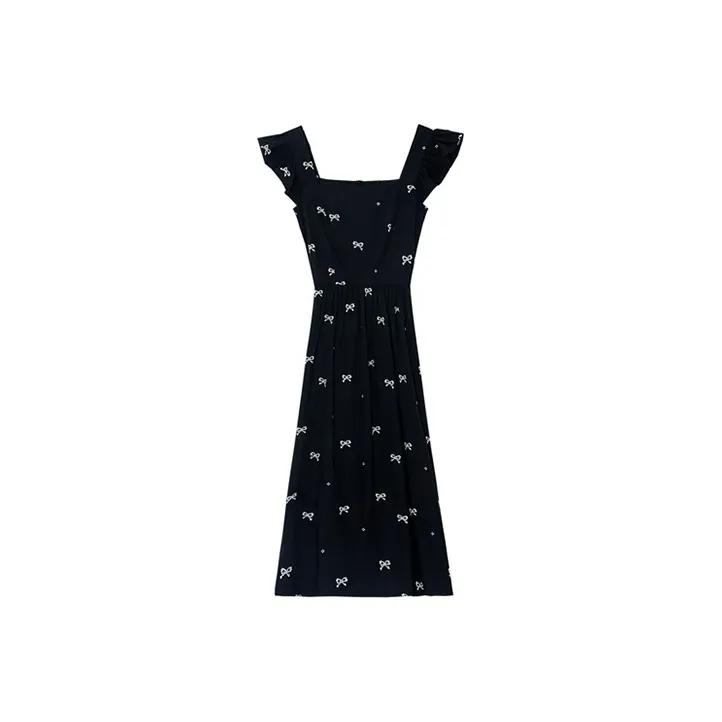 HUASJ Short Sleeved Dresses Women's Black-0