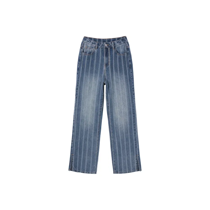SEENFAAN Straight Jeans Women's Denim Blue-0